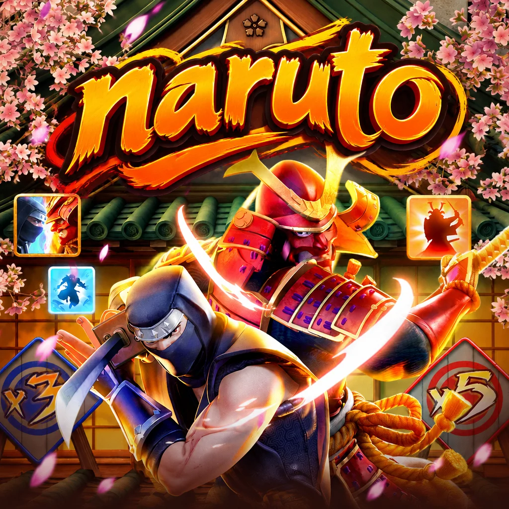 naruto Ninja Vs Samurai pertarungan ninja dan samurai dengan latar bangunan tradisional dan bunga sakura